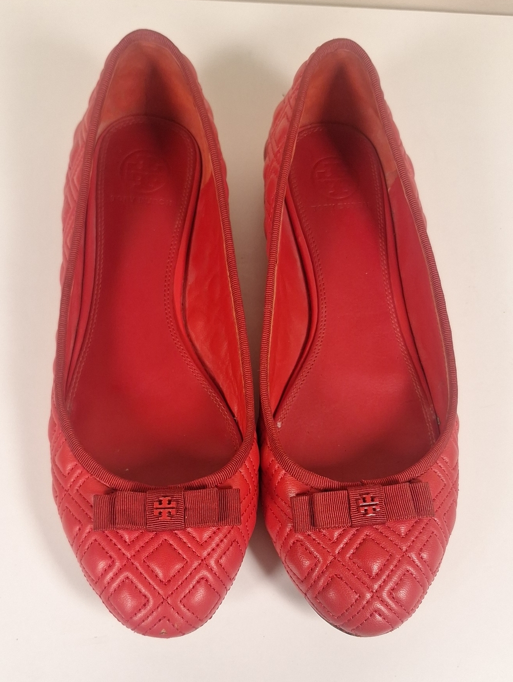 Tory Burch Marion Quilted Leather Ballet Flat Samba Red